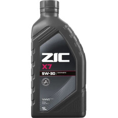 Масло моторное ZIC X7 5w30, синтетическое, API SQ, ILSAC GF-7A, для бензинового двигателя, 1л, арт. 132675