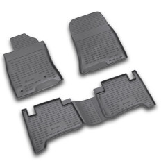 Коврики модельные Autofamily Element для Toyota Land Cruiser Prado 2003–2009 (левый руль), для переднего и заднего ряда, полиуретан, черный цвет, 4 шт