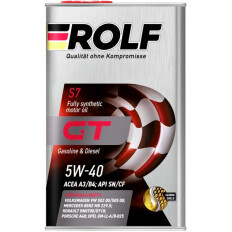 Масло моторное Rolf GT 5w40, синтетическое, API SN/CF, ACEA A3/B4, универсальное, 1л, арт. 322234
