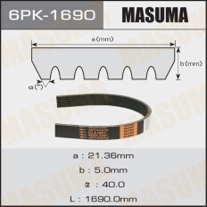 Ремень поликлиновый Masuma, арт. 6PK-1690