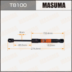 Упор газовый багажника MASUMA, L=274.4mm  (1/40)