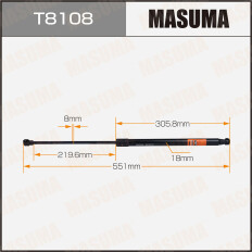 Упор газовый багажника MASUMA, L=551mm  (1/40)