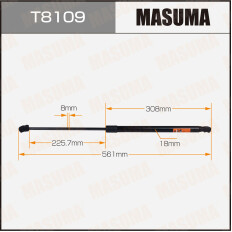Упор газовый багажника MASUMA, L=561mm  (1/40)