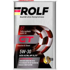 Масло моторное Rolf GT 5w30, синтетическое, API SL/CF, ACEA A3/B3/B4, универсальное, 1л, арт. 322619