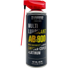 Смазка проникающая (жидкий ключ) ABRO Masters Platinum Multi Lubricant, многоцелевая, антикоррозийная, аэрозоль 450мл (с мульти-позиционным распылителем 2в1), арт. AB-800-CAP-AM-RE