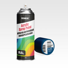 Краска аэрозольная Rinkai Acrylic Spray Paint, акриловая, многоцелевая, светло-синяя, цветовой код RAL 5005, 520мл, арт. RC1115