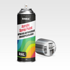 Краска аэрозольная Rinkai Acrylic Spray Paint, акриловая, многоцелевая, цвет «хром», 520мл, арт. RC1120
