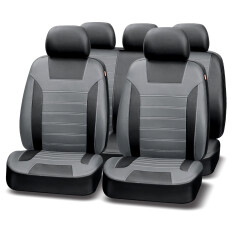 Чехлы Autopremier Platinum VIP, для переднего и заднего ряда, экокожа, черно-серый цвет, 11 предметов, арт. PIV1440