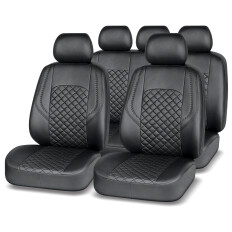 Чехлы Autopremier Grand, для переднего и заднего ряда, экокожа, черный цвет, 11 предметов, арт. GND1000