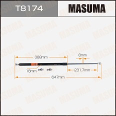Упор газовый капота MASUMA, L=641mm (1/40)