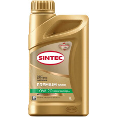 Масло моторное Sintec Premium 9000 0w20, синтетическое, API SN+, ACEA C5, для бензинового двигателя, 1л, арт. 600134