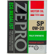 Масло моторное Zepro Eco Medalist 0w20, синтетическое, API SP, ILSAC GF-6A, для бензинового двигателя, 4л, арт. 4250-004-0
