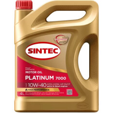 Масло моторное Sintec Platinum 7000 10w40, синтетическое, API SN/CF, ACEA A3/B4, универсальное, 4л, арт. 600167