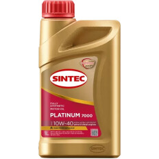 Масло моторное Sintec Platinum 7000 10w40, синтетическое, API SN/CF, ACEA A3/B4, универсальное, 1л, арт. 600166