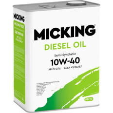 Масло моторное Micking Diesel Oil PRO2 10w40, полусинтетическое, API CI-4/SL, ACEA A3/B4/E7, JASO DH-1, для дизельного двигателя, 4л, арт. M1201