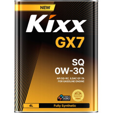Масло моторное Kixx GX7 0w30, синтетическое, API SQ, ILSAC GF-7A, для бензинового двигателя, 4л, арт. L209944TE1