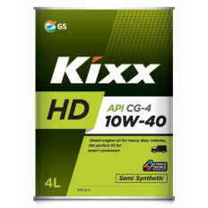 Масло моторное Kixx HD 10w40, полусинтетическое, CG-4, для дизельного двигателя, 4л, арт. L525544TE1