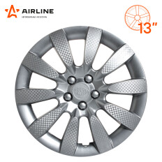 Колпаки на колеса Airline Торнадо, 13", серебристые, под карбон, 2шт, арт. AWCC-13-06