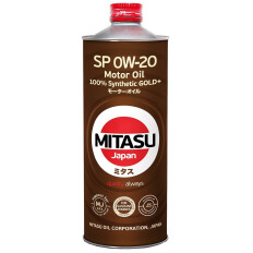 Масло моторное Mitasu Gold Plus 0w20, синтетическое, API SP, ILSAC GF-6A, для бензинового двигателя, 1л, арт. MJ-P02/1