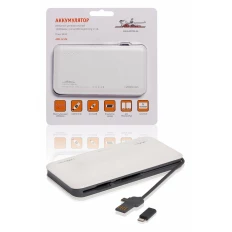 Аккумулятор внешний (Power Bank) Airline, 12000мАч, вход microUSB, выходы USB/microUSB/Lightning 5В/2.1A, с индикатором заряда арт. APB-12-04