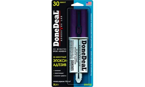 Клей эпоксидный DoneDeal 30-Minutes Epoxy Adhesive, прозрачный, шприц 28.4г, арт. DD6565