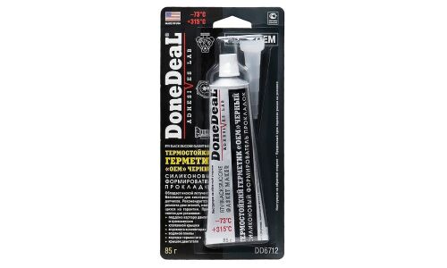Герметик-прокладка DoneDeal RTV Black Silicone Gasket Maker, силиконовый, термостойкий, черный, туба 85г, арт. DD6712