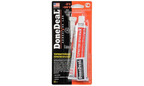 Герметик-прокладка DoneDeal RTV Red Silicone Gasket Maker, силиконовый, термостойкий, красный, туба 85г, арт. DD6726