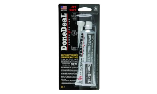 Герметик-прокладка DoneDeal RTV Gray Silicone Gasket Maker, силиконовый, термостойкий, серый, туба 85г, арт. DD6733