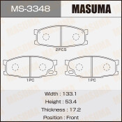 Колодки тормозные дисковые Masuma передние, комплект на ось (4 шт), арт. MS-3348