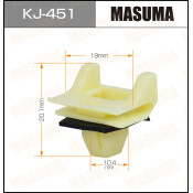 Клипса крепёжная декоративной накладки двери Masuma, для Lexus, Toyota, арт. KJ-451