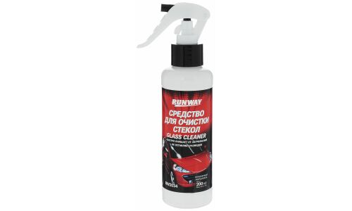Очиститель стёкол, зеркал и фар Runway Glass Cleaner, от дорожных загрязнений, бутылка с триггером 200мл, арт. RW2034