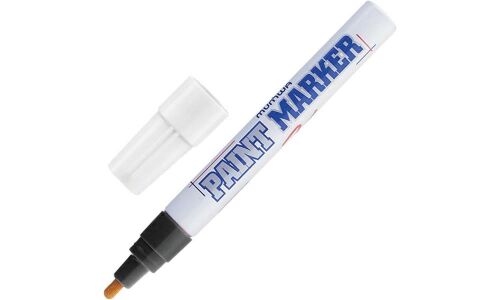 Маркер эмалевый Munhwa Paint Marker, чёрный, перманентный, для различных поверхностей, 4мм