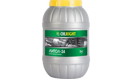 Смазка пластичная OILRIGHT Литол-24, для подшипников и шарниров, водостойкая, банка 2кг, арт. 6004