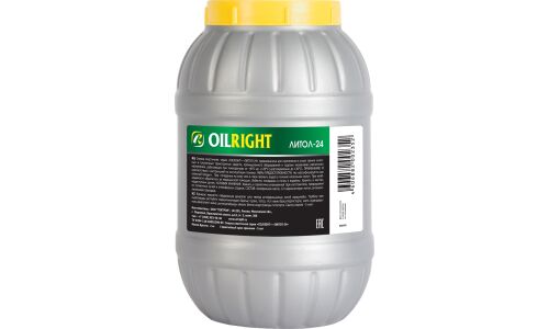 Смазка пластичная OILRIGHT Литол-24, для подшипников и шарниров, водостойкая, банка 2кг, арт. 6004