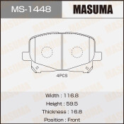 Колодки тормозные дисковые Masuma передние, комплект на ось (4 шт), арт. MS-1448