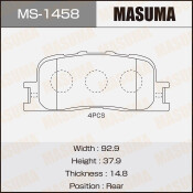Колодки тормозные дисковые Masuma задние, комплект на ось (4 шт), арт. MS-1458