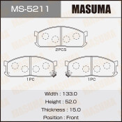 Колодки тормозные дисковые Masuma передние, комплект на ось (4 шт), арт. MS-5211