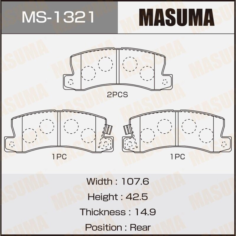 

Колодки тормозные Masuma дисковые, арт. MS-1321