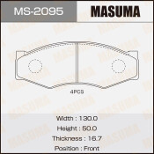 Колодки тормозные дисковые Masuma передние, комплект на ось (4 шт), арт. MS-2095