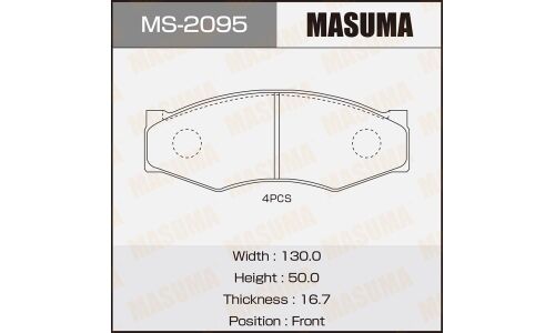 Колодки тормозные дисковые Masuma передние, комплект на ось (4 шт), арт. MS-2095