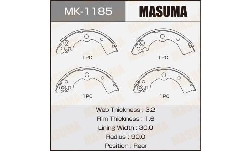 Колодки тормозные Masuma барабанные, арт. MK-1185