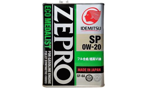 Масло моторное IDEMITSU Zepro Eco Medalist 0w20 синтетическое, API SP, ILSAC GF-6A, для бензинового двигателя, 4л, арт. 4250-004/4253-004