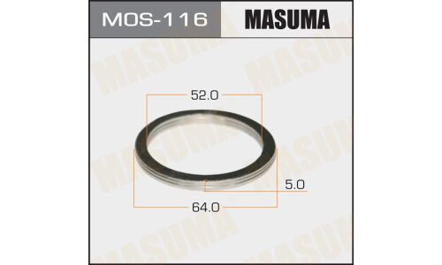 Кольцо уплотнительное выхлопной трубы Masuma, 52x64мм, арт. MOS-116