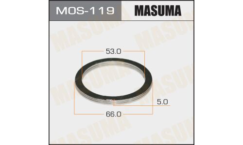 Кольцо уплотнительное выхлопной трубы Masuma, 53x66мм, арт. MOS-119