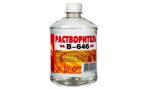 Растворитель Вершина B-646, для снятия лакокрасочных покрытий и разбавления эмалей и лаков, 500мл