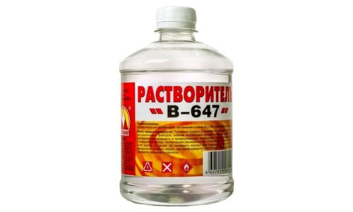 Растворитель Вершина B-647, для снятия лакокрасочных покрытий и разбавления красок, 500мл