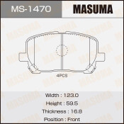Колодки тормозные дисковые Masuma передние, комплект на ось (4 шт), арт. MS-1470