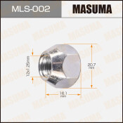 Гайка колесная Masuma MLS-002, открытая, для Nissan, M12x1.25(R), длина 16.1мм, коническая посадка, под ключ 21мм