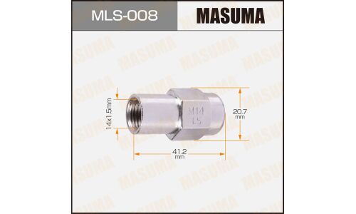 Гайка колесная Masuma MLS-008, закрытая, M14x1.5(R), длина 41.2мм, плоская посадка, под ключ 21мм