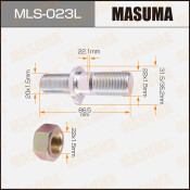 Шпилька колесная Masuma MLS-023L, для грузовиков HINO, M22x1.5(R), M20x1.5(L), длина 86.7мм